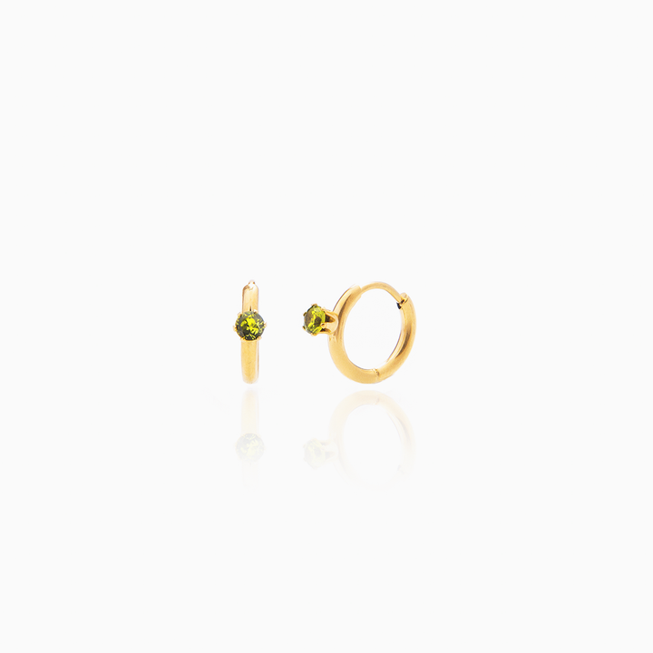 Pendientes Dainty Circonita Verde Peridoto Gold