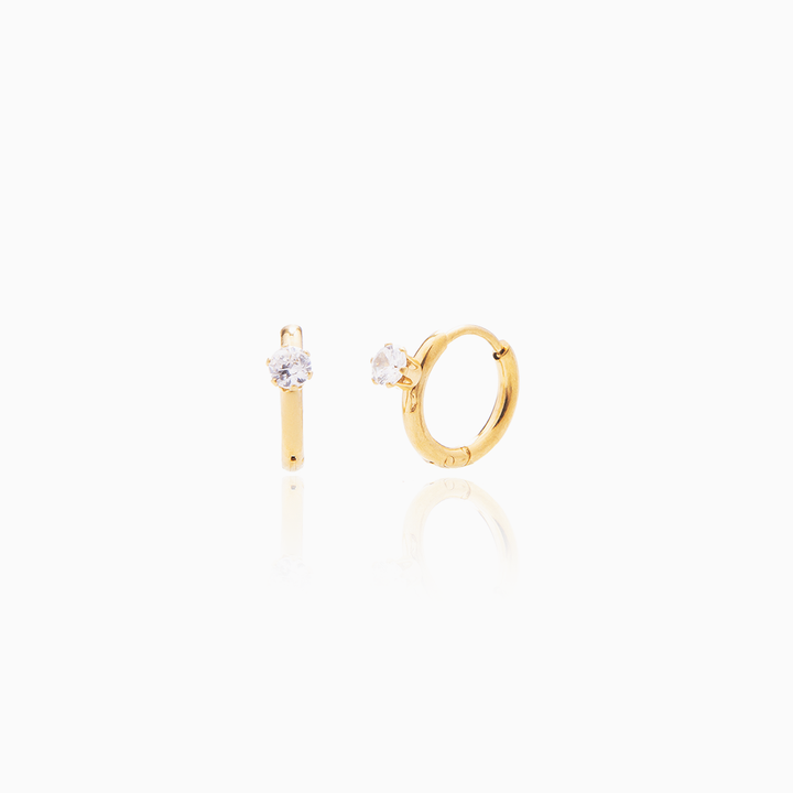 Pendientes Dainty Circonita Blanca Gold