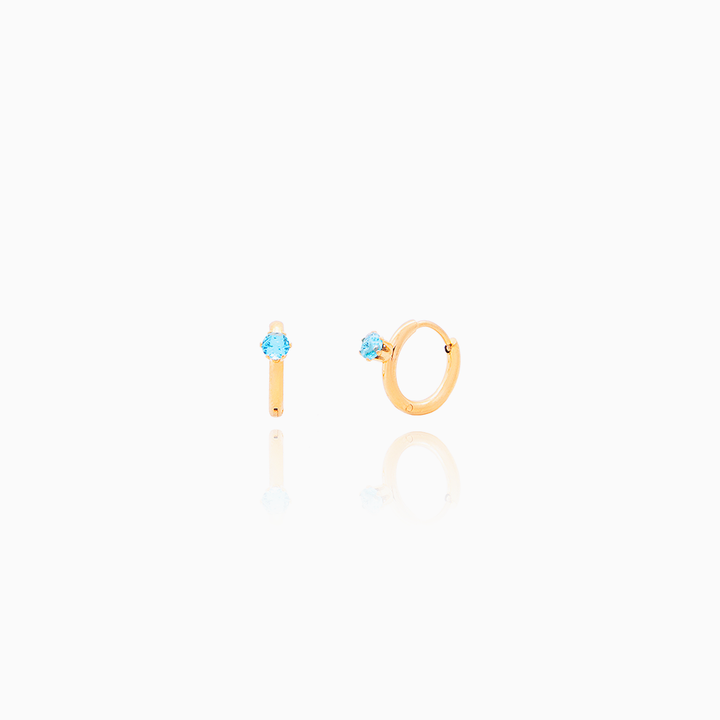 Pendientes Dainty Circonita Azul Cielo Gold